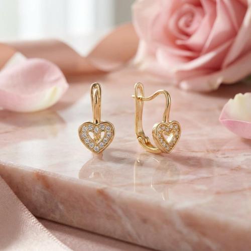 Детски златни обеци Baby Heart