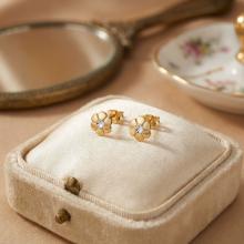 Златни детски обеци Flowers