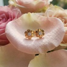 Златни детски обеци Flowers