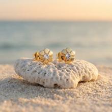 Златни детски обеци Flowers