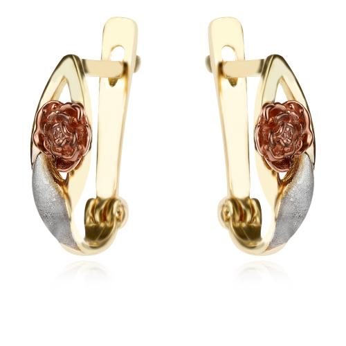 Златни обеци Нежно Цвете