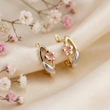 Златни обеци Нежно Цвете