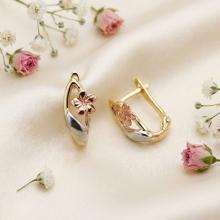 Златни обеци Нежно Цвете