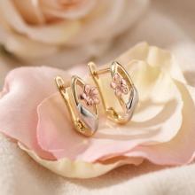 Златни обеци Нежно Цвете