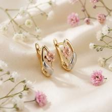 Златни обеци Нежно Цвете