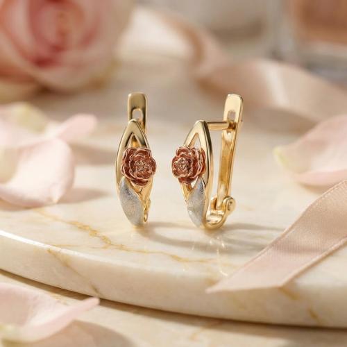 Златни обеци Нежно Цвете