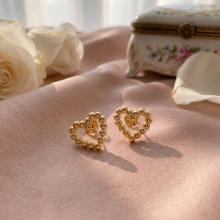 Златни обеци Сърце