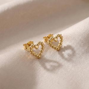 Златни обеци Сърце