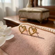 Златни обеци Сърце