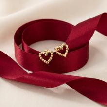 Златни обеци Сърце