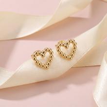 Златни обеци Сърце