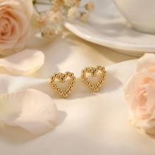 Златни обеци Сърце