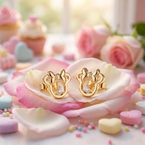 Златни обеци Мини Маус