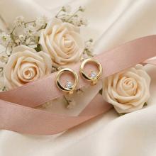 Златни обеци Камък