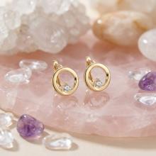 Златни обеци Камък