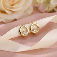 Златни обеци Камък