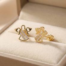 Златни обеци Angel