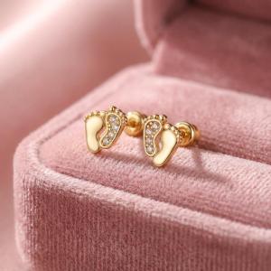 Златни обеци Стъпки 