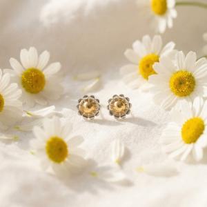 Златни детски обеци Flowers