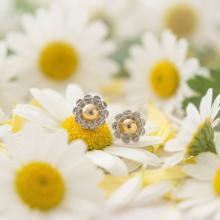 Златни детски обеци Flowers