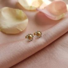 Златни детски обеци Flowers