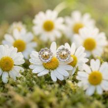 Златни детски обеци Flowers