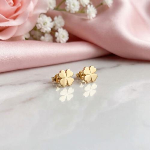 Златни детски обеци Good Luck