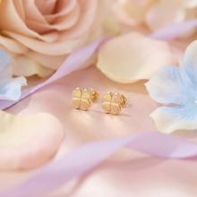 Златни детски обеци Good Luck