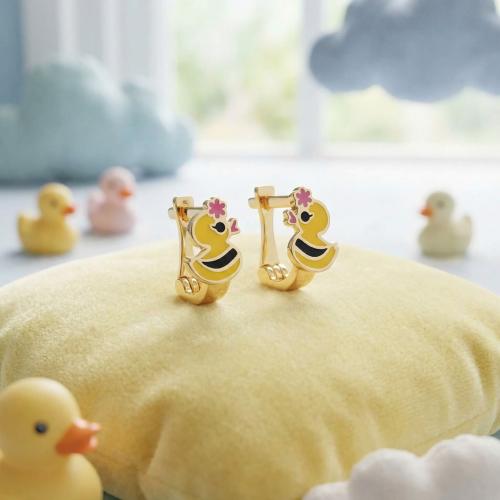 Златни детски обеци Tweety