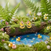 Златни детски обеци Tweety