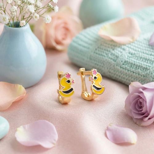 Златни детски обеци Tweety