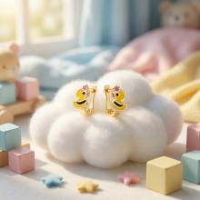 Златни детски обеци Tweety