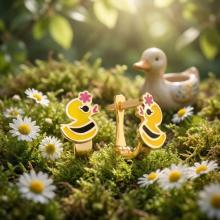 Златни детски обеци Tweety