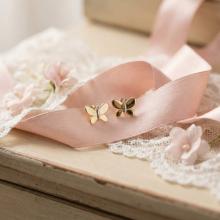 Златни детски обеци Butterfly