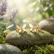 Златни детски обеци Butterfly