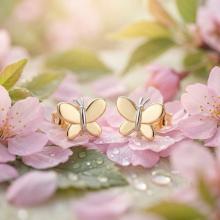 Златни детски обеци Butterfly
