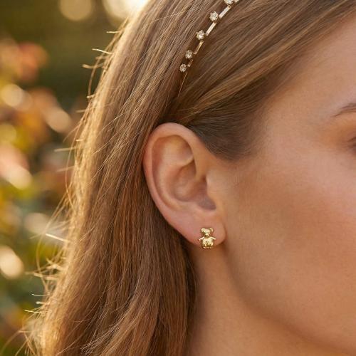 Златни детски обеци Малко мече