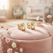 Златни детски обеци Малко мече