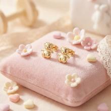 Златни детски обеци Малко мече