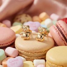 Златни детски обеци Малко мече