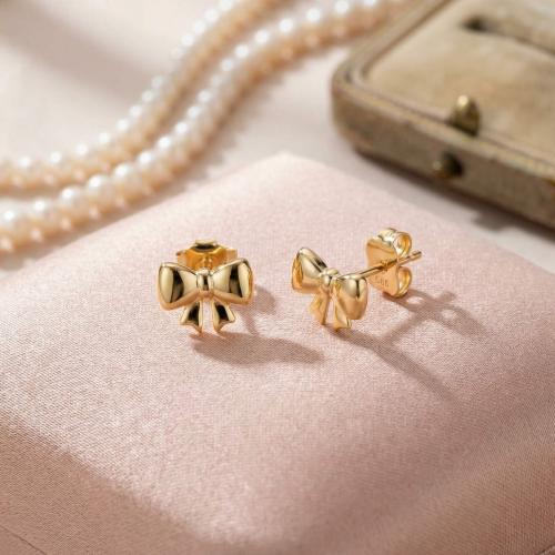 Златни детски обеци Панделки