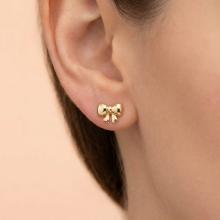 Златни детски обеци Панделки