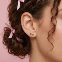 Златни детски обеци Панделки