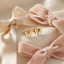 Златни детски обеци Панделки