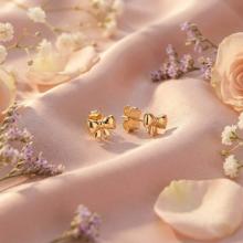 Златни детски обеци Панделки