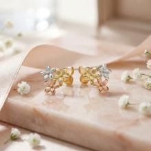 Златни обеци Цветно Цвете