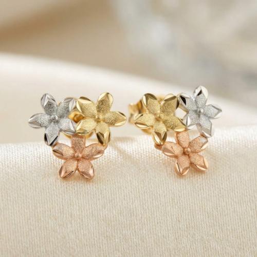 Златни обеци Цветно Цвете