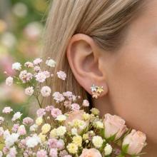 Златни обеци Цветно Цвете
