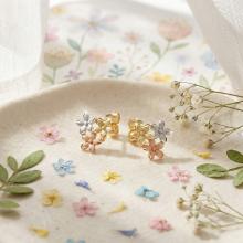 Златни обеци Цветно Цвете