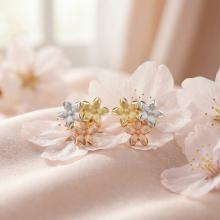 Златни обеци Цветно Цвете